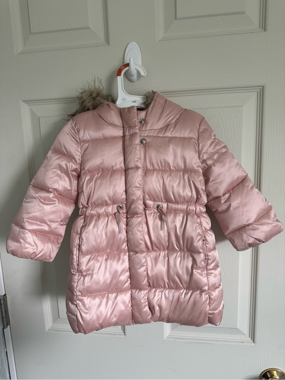 GAP Girls Light Pink Quilted Hooded Puffer Coat